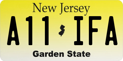 NJ license plate A11IFA