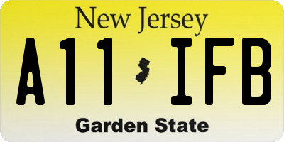 NJ license plate A11IFB