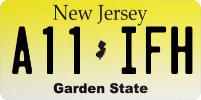 NJ license plate A11IFH