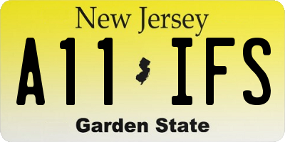 NJ license plate A11IFS