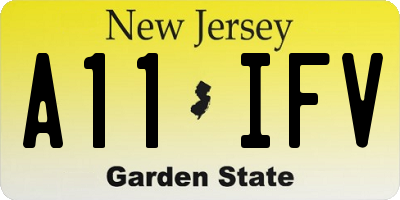 NJ license plate A11IFV