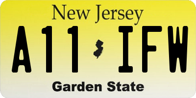 NJ license plate A11IFW
