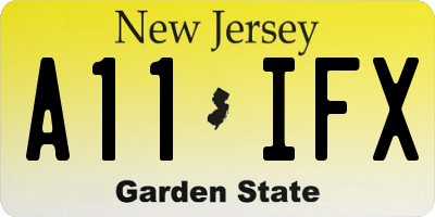 NJ license plate A11IFX