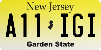 NJ license plate A11IGI