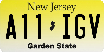 NJ license plate A11IGV