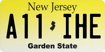 NJ license plate A11IHE