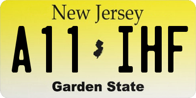 NJ license plate A11IHF