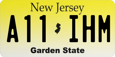NJ license plate A11IHM
