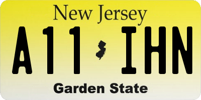 NJ license plate A11IHN