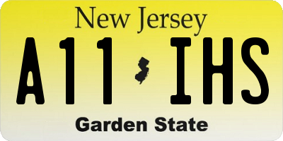 NJ license plate A11IHS
