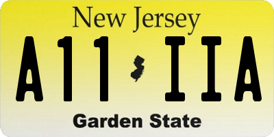 NJ license plate A11IIA