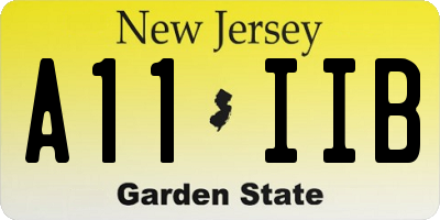 NJ license plate A11IIB