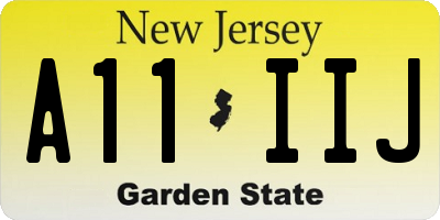 NJ license plate A11IIJ