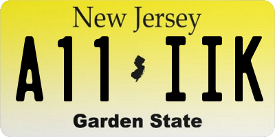 NJ license plate A11IIK
