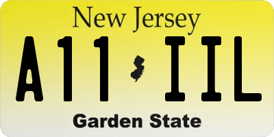 NJ license plate A11IIL