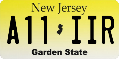 NJ license plate A11IIR