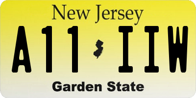 NJ license plate A11IIW