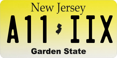 NJ license plate A11IIX