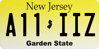 NJ license plate A11IIZ