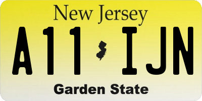 NJ license plate A11IJN