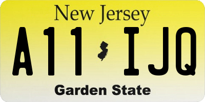 NJ license plate A11IJQ