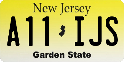 NJ license plate A11IJS