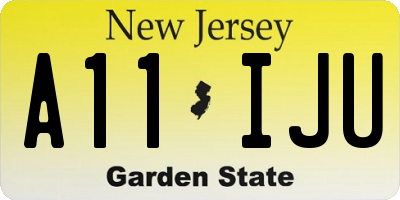 NJ license plate A11IJU