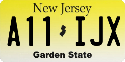 NJ license plate A11IJX