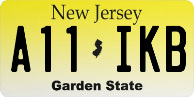 NJ license plate A11IKB