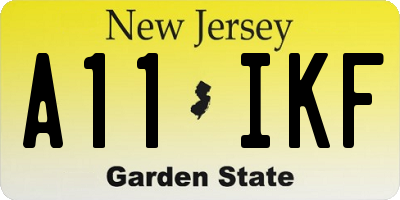 NJ license plate A11IKF