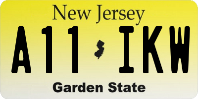 NJ license plate A11IKW