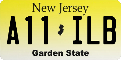 NJ license plate A11ILB