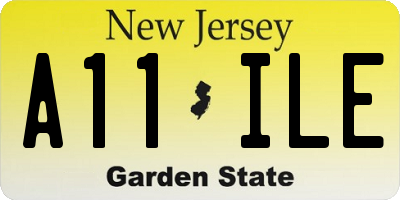 NJ license plate A11ILE