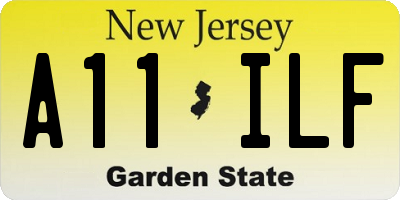 NJ license plate A11ILF