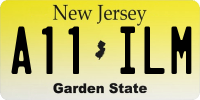 NJ license plate A11ILM