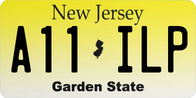 NJ license plate A11ILP