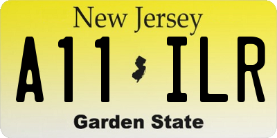 NJ license plate A11ILR