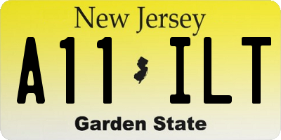 NJ license plate A11ILT