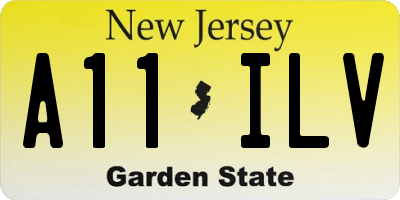 NJ license plate A11ILV