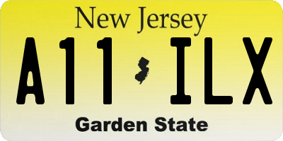 NJ license plate A11ILX
