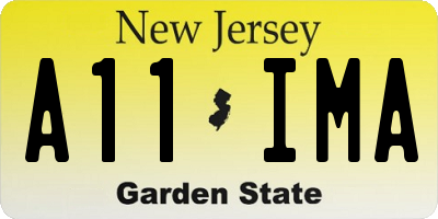 NJ license plate A11IMA