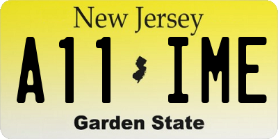 NJ license plate A11IME