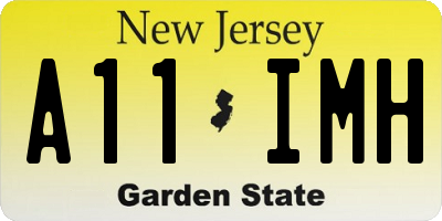 NJ license plate A11IMH