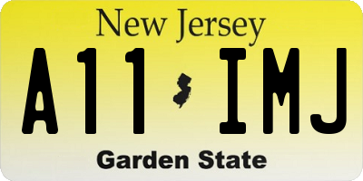 NJ license plate A11IMJ