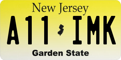 NJ license plate A11IMK