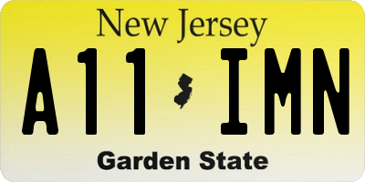 NJ license plate A11IMN