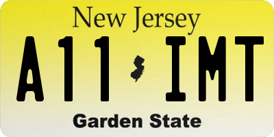 NJ license plate A11IMT