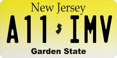 NJ license plate A11IMV