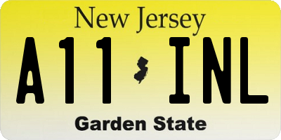 NJ license plate A11INL