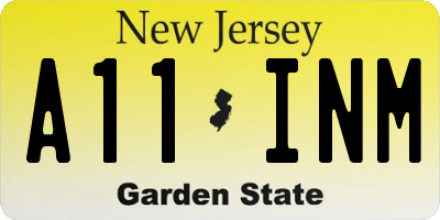 NJ license plate A11INM